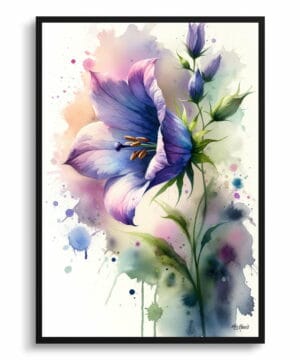 Bellflower (Campanula) Watercolour Botanical Art Print - Blotted Painting Framed Plant Wall Art 18 Bellflower (Campanula) Watercolour Botanical Art Print - Blotted Painting Framed Plant Wall Art - Image 5