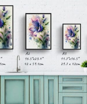 Bellflower (Campanula) Watercolour Botanical Art Print - Blotted Painting Framed Plant Wall Art 21 Bellflower (Campanula) Watercolour Botanical Art Print - Blotted Painting Framed Plant Wall Art - Image 8