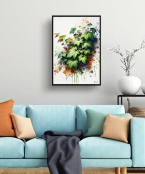 Big Leaved Pepper Vine (Ampelopsis megalophylla) Watercolour Botanical Art Print - Blotted Painting Framed Plant Wall Art 19 Big Leaved Pepper Vine (Ampelopsis megalophylla) Watercolour Botanical Art Print - Blotted Painting Framed Plant Wall Art - Image 6