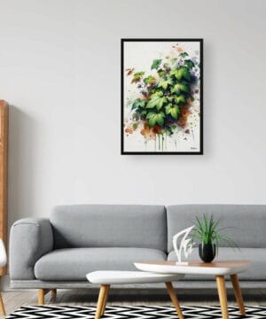 Big Leaved Pepper Vine (Ampelopsis megalophylla) Watercolour Botanical Art Print - Blotted Painting Framed Plant Wall Art 24 Big Leaved Pepper Vine (Ampelopsis megalophylla) Watercolour Botanical Art Print - Blotted Painting Framed Plant Wall Art - Image 11
