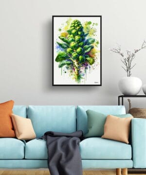 Brassica Oleracea (Brussel Sprouts) Watercolour Botanical Art Print - Blotted Painting Framed Plant Wall Art 23 Brassica Oleracea (Brussel Sprouts) Watercolour Botanical Art Print - Blotted Painting Framed Plant Wall Art - Image 10