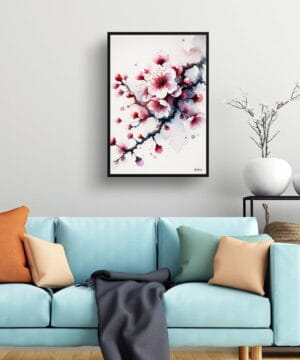 Cherry Blossom (Sakura) Watercolour Botanical Art Print - Blotted Painting Framed Plant Wall Art 23 Cherry Blossom (Sakura) Watercolour Botanical Art Print - Blotted Painting Framed Plant Wall Art - Image 10