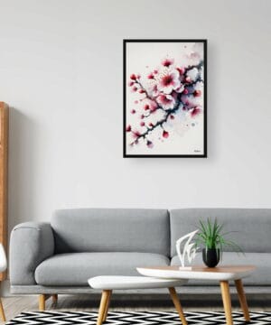 Cherry Blossom (Sakura) Watercolour Botanical Art Print - Blotted Painting Framed Plant Wall Art 20 Cherry Blossom (Sakura) Watercolour Botanical Art Print - Blotted Painting Framed Plant Wall Art - Image 7