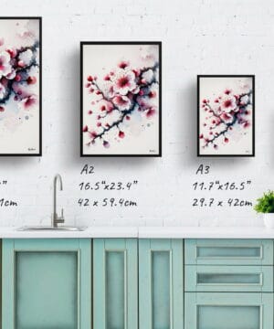 Cherry Blossom (Sakura) Watercolour Botanical Art Print - Blotted Painting Framed Plant Wall Art 21 Cherry Blossom (Sakura) Watercolour Botanical Art Print - Blotted Painting Framed Plant Wall Art - Image 8