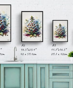 Chinese Forget-me-not (Cynoglossum) Watercolour Botanical Art Print - Blotted Painting Framed Plant Wall Art 25 Chinese Forget-me-not (Cynoglossum) Watercolour Botanical Art Print - Blotted Painting Framed Plant Wall Art - Image 12