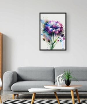 Cornflower (Centaurea cyanus) Watercolour Botanical Art Print - Blotted Painting Framed Plant Wall Art 20 Cornflower (Centaurea cyanus) Watercolour Botanical Art Print - Blotted Painting Framed Plant Wall Art - Image 7