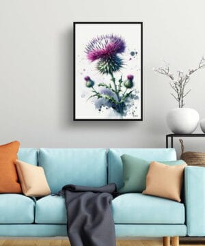 Cotton thistle (Onopordum) Watercolour Botanical Art Print - Blotted Painting Framed Plant Wall Art 23 Cotton thistle (Onopordum) Watercolour Botanical Art Print - Blotted Painting Framed Plant Wall Art - Image 10