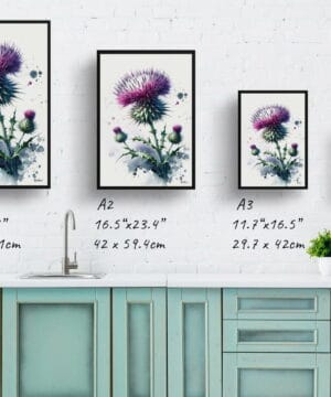 Cotton thistle (Onopordum) Watercolour Botanical Art Print - Blotted Painting Framed Plant Wall Art 21 Cotton thistle (Onopordum) Watercolour Botanical Art Print - Blotted Painting Framed Plant Wall Art - Image 8