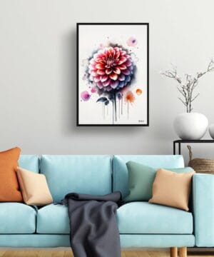 Dahlia (Asteraceae) Watercolour Botanical Art Print - Blotted Painting Framed Plant Wall Art 23 Dahlia (Asteraceae) Watercolour Botanical Art Print - Blotted Painting Framed Plant Wall Art - Image 10