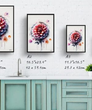 Dahlia (Asteraceae) Watercolour Botanical Art Print - Blotted Painting Framed Plant Wall Art 25 Dahlia (Asteraceae) Watercolour Botanical Art Print - Blotted Painting Framed Plant Wall Art - Image 12