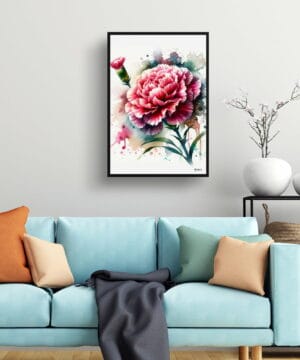 Dianthus caryophyllus (Carnation) Watercolour Botanical Art Print - Blotted Painting Framed Plant Wall Art 23 Dianthus caryophyllus (Carnation) Watercolour Botanical Art Print - Blotted Painting Framed Plant Wall Art - Image 10