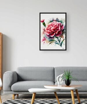 Dianthus caryophyllus (Carnation) Watercolour Botanical Art Print - Blotted Painting Framed Plant Wall Art 24 Dianthus caryophyllus (Carnation) Watercolour Botanical Art Print - Blotted Painting Framed Plant Wall Art - Image 11