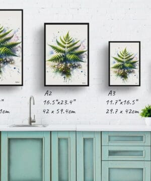 Five-fingered maidenhair fern (Adiantum pedatum) Watercolour Botanical Art Print - Blotted Painting Framed Plant Wall Art 21 Five-fingered maidenhair fern (Adiantum pedatum) Watercolour Botanical Art Print - Blotted Painting Framed Plant Wall Art - Image 8