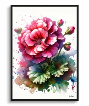 Geranium (Pelargoniums) Watercolour Botanical Art Print - Blotted Painting Framed Plant Wall Art 18 Geranium (Pelargoniums) Watercolour Botanical Art Print - Blotted Painting Framed Plant Wall Art - Image 5