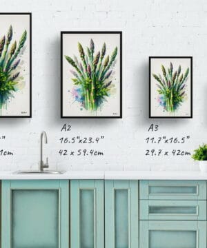 Gijnlim (Asparagus Officinalis) Watercolour Botanical Art Print - Blotted Painting Framed Plant Wall Art 25 Gijnlim (Asparagus Officinalis) Watercolour Botanical Art Print - Blotted Painting Framed Plant Wall Art - Image 12
