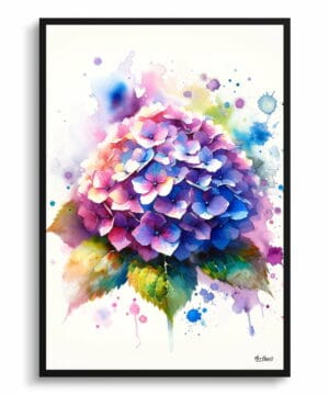 Hortensia (Hydrangea) Watercolour Botanical Art Print - Blotted Painting Framed Plant Wall Art 18 Hortensia (Hydrangea) Watercolour Botanical Art Print - Blotted Painting Framed Plant Wall Art - Image 5