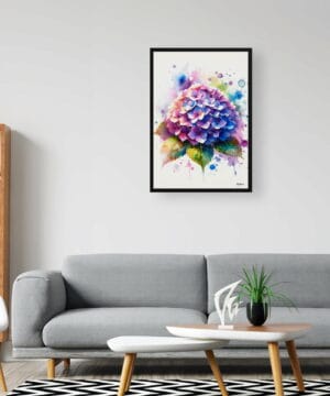 Hortensia (Hydrangea) Watercolour Botanical Art Print - Blotted Painting Framed Plant Wall Art 24 Hortensia (Hydrangea) Watercolour Botanical Art Print - Blotted Painting Framed Plant Wall Art - Image 11