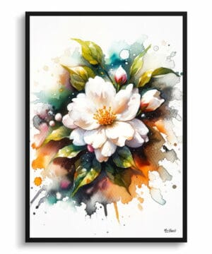 Jasmine (Jasminum officinale) Watercolour Botanical Art Print - Blotted Painting Framed Plant Wall Art 22 Jasmine (Jasminum officinale) Watercolour Botanical Art Print - Blotted Painting Framed Plant Wall Art - Image 9