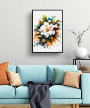 Jasmine (Jasminum officinale) Watercolour Botanical Art Print - Blotted Painting Framed Plant Wall Art 19 Jasmine (Jasminum officinale) Watercolour Botanical Art Print - Blotted Painting Framed Plant Wall Art - Image 6