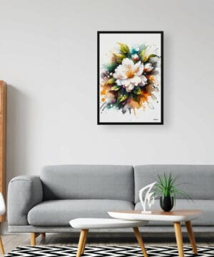 Jasmine (Jasminum officinale) Watercolour Botanical Art Print - Blotted Painting Framed Plant Wall Art 20 Jasmine (Jasminum officinale) Watercolour Botanical Art Print - Blotted Painting Framed Plant Wall Art - Image 7