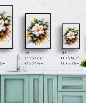 Jasmine (Jasminum officinale) Watercolour Botanical Art Print - Blotted Painting Framed Plant Wall Art 21 Jasmine (Jasminum officinale) Watercolour Botanical Art Print - Blotted Painting Framed Plant Wall Art - Image 8