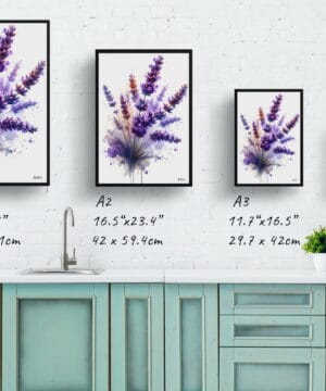 Lavender (Lavendula) Watercolour Botanical Art Print - Blotted Painting Framed Plant Wall Art 25 Lavender (Lavendula) Watercolour Botanical Art Print - Blotted Painting Framed Plant Wall Art - Image 12