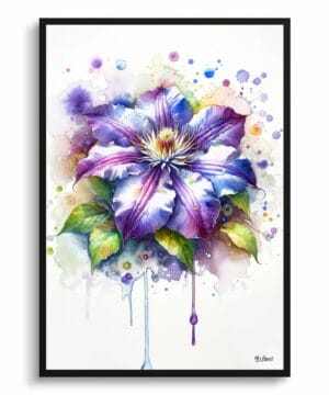 Leather flower (Clematis) Watercolour Botanical Art Print - Blotted Painting Framed Plant Wall Art 22 Leather flower (Clematis) Watercolour Botanical Art Print - Blotted Painting Framed Plant Wall Art - Image 9