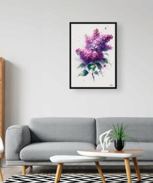 watercolour blotted flowers lilacsyringa vulgaris office 1
