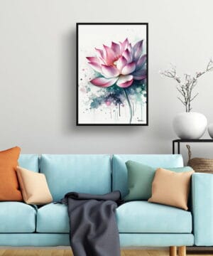Lotus (Nelumbo nucifera) Watercolour Botanical Art Print - Blotted Painting Framed Plant Wall Art 19 Lotus (Nelumbo nucifera) Watercolour Botanical Art Print - Blotted Painting Framed Plant Wall Art - Image 6
