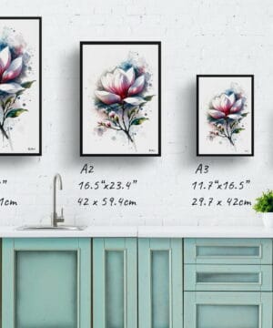 Magnolia (grandiflora) Watercolour Botanical Art Print - Blotted Painting Framed Plant Wall Art 21 Magnolia (grandiflora) Watercolour Botanical Art Print - Blotted Painting Framed Plant Wall Art - Image 8