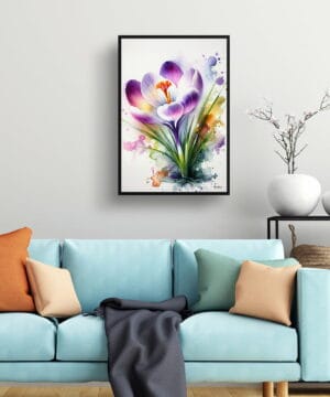 Meadow Saffron (Crocus) Watercolour Botanical Art Print - Blotted Painting Framed Plant Wall Art 19 Meadow Saffron (Crocus) Watercolour Botanical Art Print - Blotted Painting Framed Plant Wall Art - Image 6