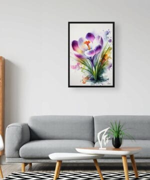 Meadow Saffron (Crocus) Watercolour Botanical Art Print - Blotted Painting Framed Plant Wall Art 24 Meadow Saffron (Crocus) Watercolour Botanical Art Print - Blotted Painting Framed Plant Wall Art - Image 11