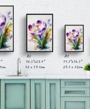 Meadow Saffron (Crocus) Watercolour Botanical Art Print - Blotted Painting Framed Plant Wall Art 25 Meadow Saffron (Crocus) Watercolour Botanical Art Print - Blotted Painting Framed Plant Wall Art - Image 12