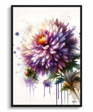 Michaelmas Daisy (Aster) Watercolour Botanical Art Print - Blotted Painting Framed Plant Wall Art 22 Michaelmas Daisy (Aster) Watercolour Botanical Art Print - Blotted Painting Framed Plant Wall Art - Image 9