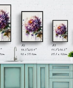 Michaelmas Daisy (Aster) Watercolour Botanical Art Print - Blotted Painting Framed Plant Wall Art 21 Michaelmas Daisy (Aster) Watercolour Botanical Art Print - Blotted Painting Framed Plant Wall Art - Image 8
