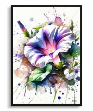 Morning Glory (Ipomoea purpurea) Watercolour Botanical Art Print - Blotted Painting Framed Plant Wall Art 18 Morning Glory (Ipomoea purpurea) Watercolour Botanical Art Print - Blotted Painting Framed Plant Wall Art - Image 5