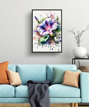 Morning Glory (Ipomoea purpurea) Watercolour Botanical Art Print - Blotted Painting Framed Plant Wall Art 23 Morning Glory (Ipomoea purpurea) Watercolour Botanical Art Print - Blotted Painting Framed Plant Wall Art - Image 10