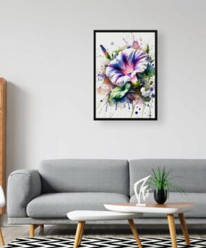 Morning Glory (Ipomoea purpurea) Watercolour Botanical Art Print - Blotted Painting Framed Plant Wall Art 24 Morning Glory (Ipomoea purpurea) Watercolour Botanical Art Print - Blotted Painting Framed Plant Wall Art - Image 11