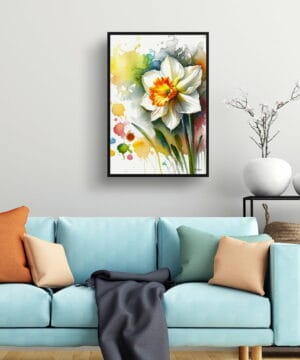 Narcissus Jonquil (Daffodil) Watercolour Botanical Art Print - Blotted Painting Framed Plant Wall Art 23 Narcissus Jonquil (Daffodil) Watercolour Botanical Art Print - Blotted Painting Framed Plant Wall Art - Image 10