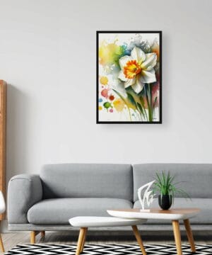 Narcissus Jonquil (Daffodil) Watercolour Botanical Art Print - Blotted Painting Framed Plant Wall Art 24 Narcissus Jonquil (Daffodil) Watercolour Botanical Art Print - Blotted Painting Framed Plant Wall Art - Image 11