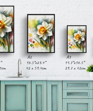 Narcissus Jonquil (Daffodil) Watercolour Botanical Art Print - Blotted Painting Framed Plant Wall Art 25 Narcissus Jonquil (Daffodil) Watercolour Botanical Art Print - Blotted Painting Framed Plant Wall Art - Image 12