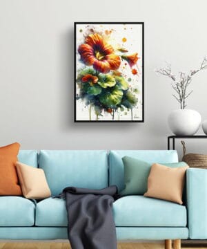 Nasturtiums (Tropaeolum) Watercolour Botanical Art Print - Blotted Painting Framed Plant Wall Art 23 Nasturtiums (Tropaeolum) Watercolour Botanical Art Print - Blotted Painting Framed Plant Wall Art - Image 10