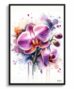 Orchid (Orchidaceae) Watercolour Botanical Art Print - Blotted Painting Framed Plant Wall Art - Image 5