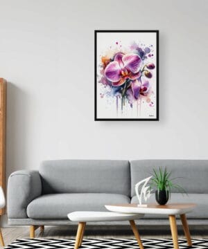 Orchid (Orchidaceae) Watercolour Botanical Art Print - Blotted Painting Framed Plant Wall Art - Image 11