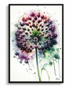 Ornamental onion (Allium Nigrum) Watercolour Botanical Art Print - Blotted Painting Framed Plant Wall Art 22 Ornamental onion (Allium Nigrum) Watercolour Botanical Art Print - Blotted Painting Framed Plant Wall Art - Image 9