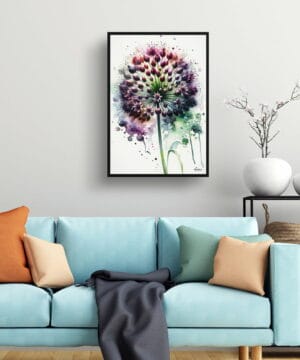 Ornamental onion (Allium Nigrum) Watercolour Botanical Art Print - Blotted Painting Framed Plant Wall Art 23 Ornamental onion (Allium Nigrum) Watercolour Botanical Art Print - Blotted Painting Framed Plant Wall Art - Image 10