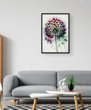 Ornamental onion (Allium Nigrum) Watercolour Botanical Art Print - Blotted Painting Framed Plant Wall Art 24 Ornamental onion (Allium Nigrum) Watercolour Botanical Art Print - Blotted Painting Framed Plant Wall Art - Image 11