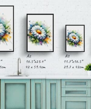 Oxeye Marguerite (Daisy) Watercolour Botanical Art Print - Blotted Painting Framed Plant Wall Art 25 Oxeye Marguerite (Daisy) Watercolour Botanical Art Print - Blotted Painting Framed Plant Wall Art - Image 12