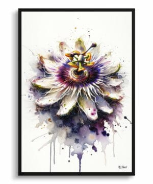 Passion Flower (Passiflora) Watercolour Botanical Art Print - Blotted Painting Framed Plant Wall Art 18 Passion Flower (Passiflora) Watercolour Botanical Art Print - Blotted Painting Framed Plant Wall Art - Image 5