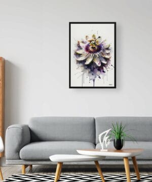 Passion Flower (Passiflora) Watercolour Botanical Art Print - Blotted Painting Framed Plant Wall Art 24 Passion Flower (Passiflora) Watercolour Botanical Art Print - Blotted Painting Framed Plant Wall Art - Image 11